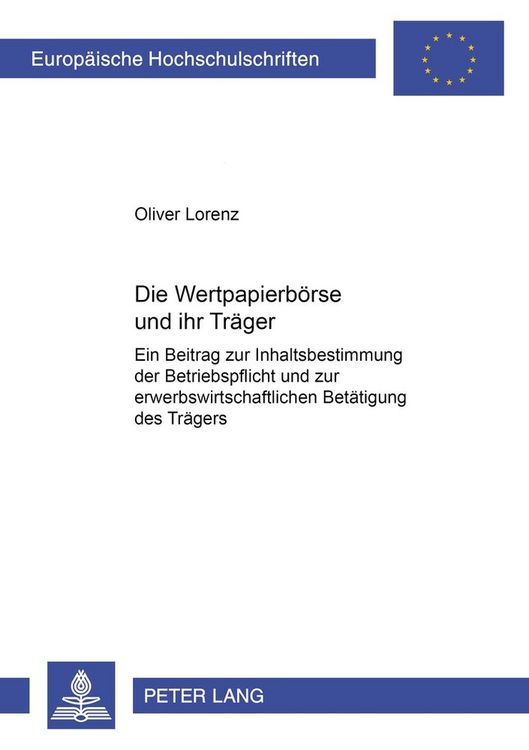 Produktbild: Die Wertpapierb&ouml;rse und ihr Tr&auml;ger