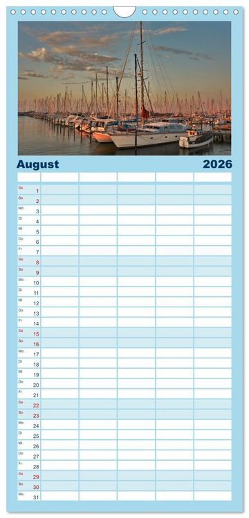 Produktbild: Familienplaner 2026 - Heiligenhafen immer wieder mit 5 Spalten (Wandkalender, 21 x 45 cm) CALVENDO
