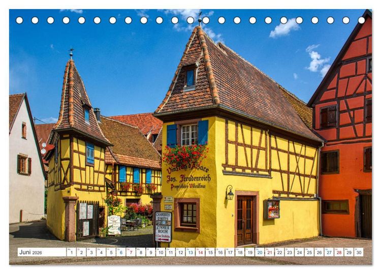 Produktbild: Eguisheim - Eines der sch&ouml;nsten D&ouml;rfer Frankreichs (Tischkalender 2026 DIN A5 quer), CALVENDO Monatskalender