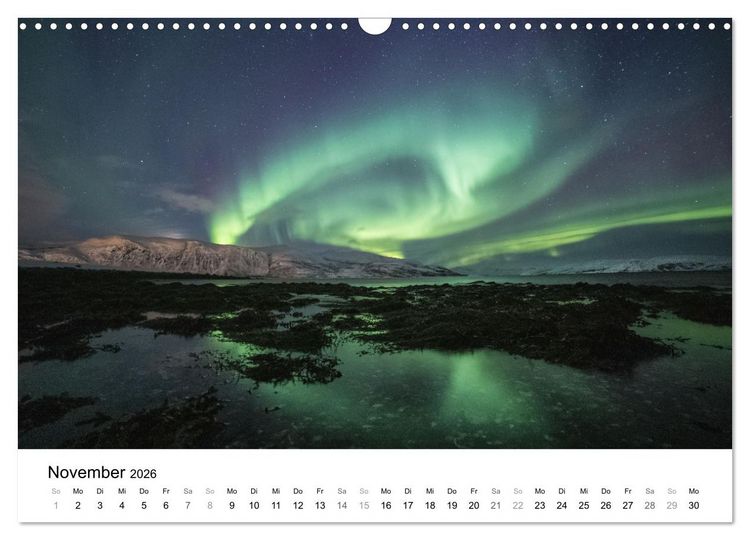 Produktbild: Nordlichter - Farbenspiel am arktischen Nachthimmel (Wandkalender 2026 DIN A3 quer), CALVENDO Monatskalender