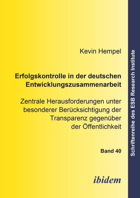 Produktbild: Erfolgskontrolle in der deutschen Entwicklungszusammenarbeit
