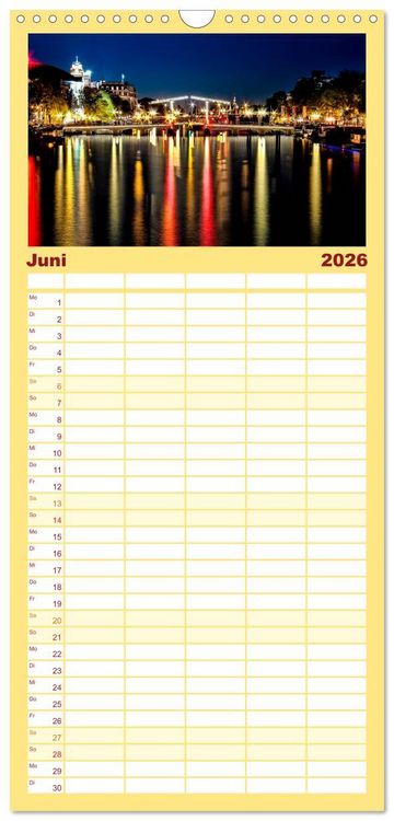 Produktbild: Familienplaner 2026 - Amsterdam - Venedig des Nordens mit 5 Spalten (Wandkalender, 21 x 45 cm) CALVENDO