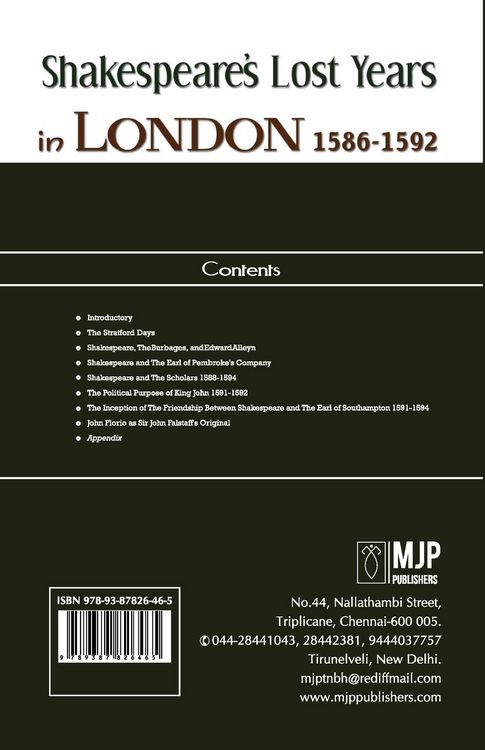Produktbild: SHAKESPEARE'S LOST YEARS IN LONDON 1586-1592
