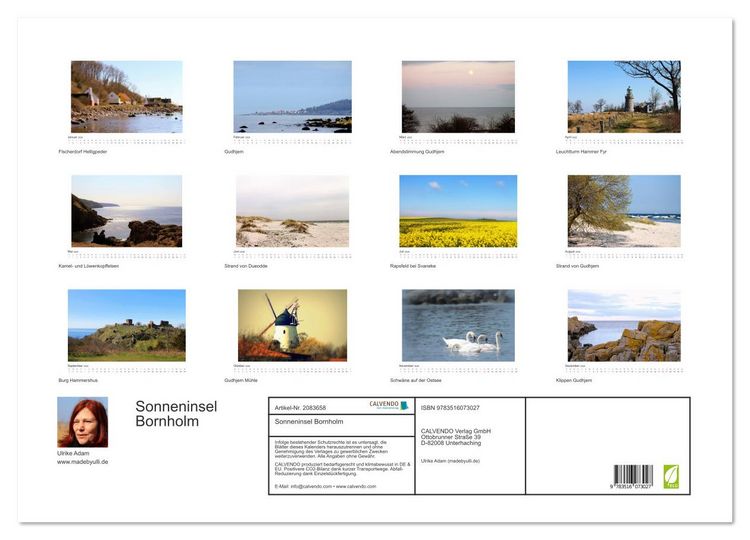 Produktbild: Sonneninsel Bornholm (Wandkalender 2026 DIN A2 quer), CALVENDO Monatskalender