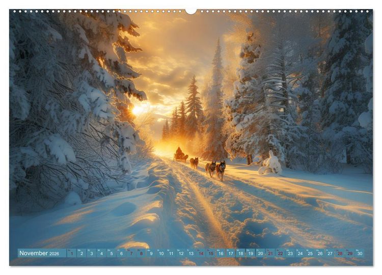 Produktbild: Schlittenhund Tr&auml;ume (hochwertiger Premium Wandkalender 2026 DIN A2 quer), Kunstdruck in Hochglanz