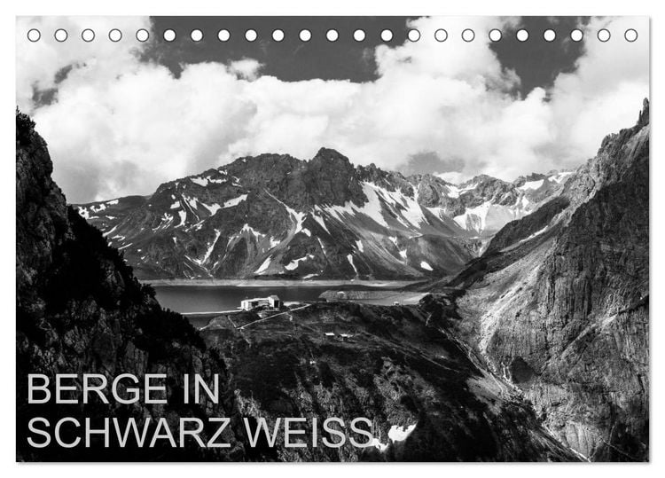 Produktbild: BERGE IN SCHWARZ WEISS (Tischkalender 2026 DIN A5 quer), CALVENDO Monatskalender