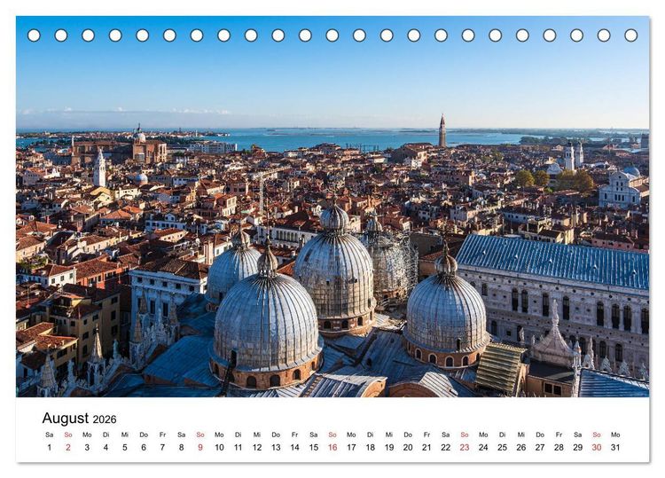 Produktbild: Unterwegs in Venedig (Tischkalender 2026 DIN A5 quer), CALVENDO Monatskalender