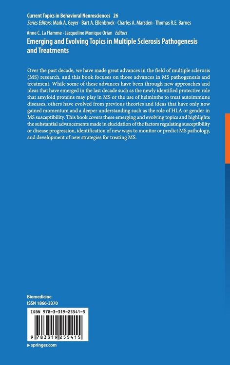 Produktbild: Emerging and Evolving Topics in Multiple Sclerosis Pathogenesis and Treatments
