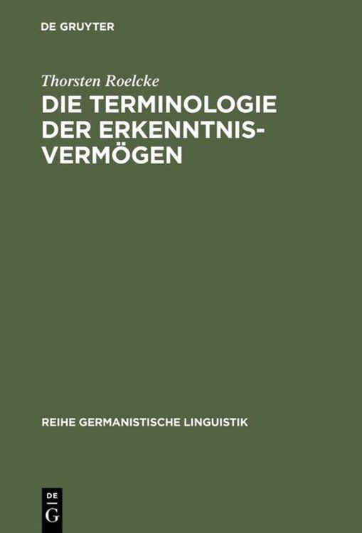Produktbild: Die Terminologie der Erkenntnisverm&ouml;gen