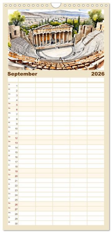 Produktbild: Familienplaner 2026 - Kalimera Griechenland mit 5 Spalten (Wandkalender, 21 x 45 cm) CALVENDO
