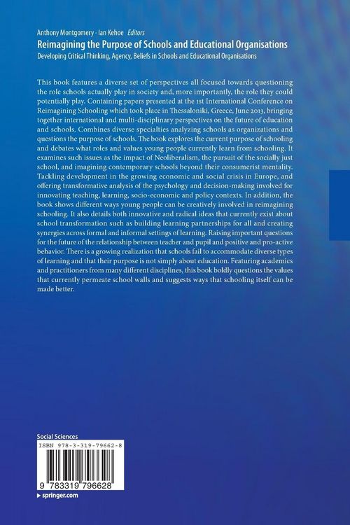 Produktbild: Reimagining the Purpose of Schools and Educational Organisations