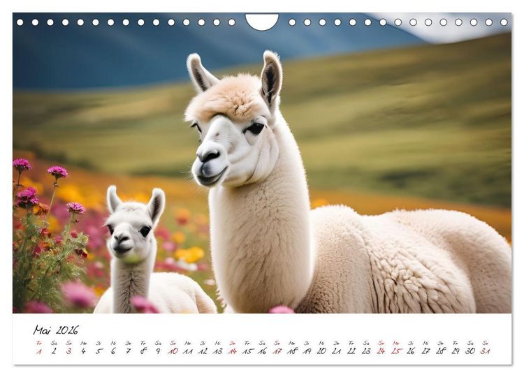 Produktbild: Alpakas, die sanften Andenbewohner (Wandkalender 2026 DIN A4 quer), CALVENDO Monatskalender