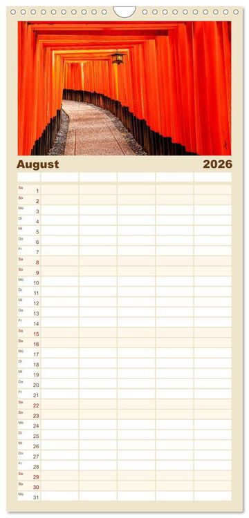 Produktbild: Familienplaner 2026 - Japan - zwischen Tradition und Moderne mit 5 Spalten (Wandkalender, 21 x 45 cm) CALVENDO