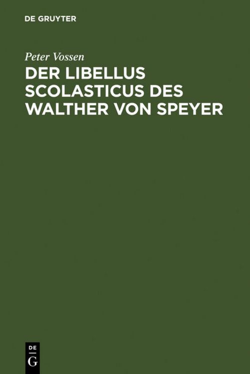 Produktbild: Der Libellus Scolasticus des Walther von Speyer