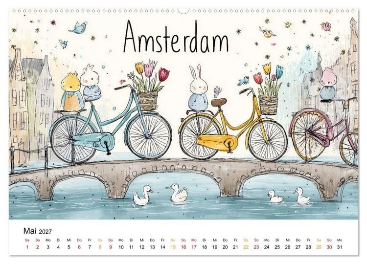 Produktbild: St&auml;dte - Weltreise in Bunt (hochwertiger Premium Wandkalender 2027 DIN A2 quer), Kunstdruck in Hochglanz