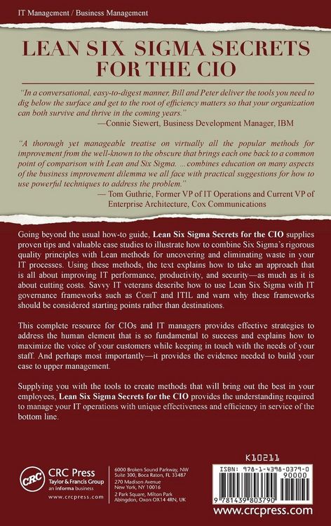 Produktbild: Lean Six Sigma Secrets for the CIO