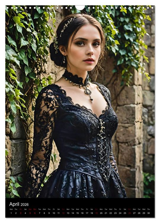 Produktbild: AI Gothic world - Mystical beauties of the night (Wall Calendar 2026 DIN A3 portrait), CALVENDO 12 Month Wall Calendar