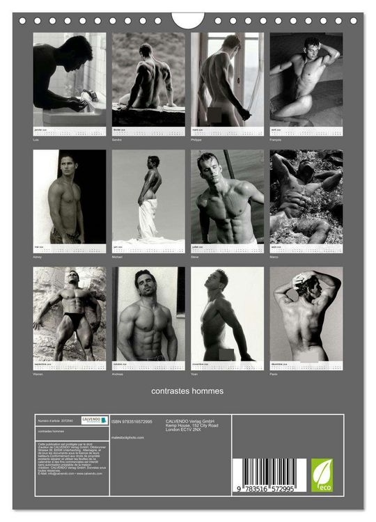 Produktbild: contrastes hommes (Calendrier mural 2026 DIN A4 horizontal), CALVENDO calendrier mensuel