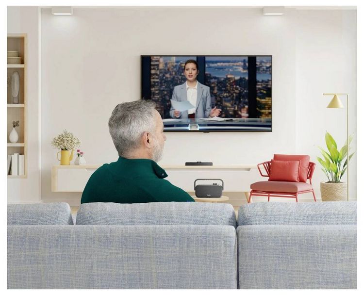 Produktbild: Hama TV-Lautsprecher AUX, USB Schwarz, Grau