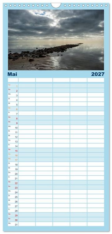 Produktbild: Familienplaner 2027 - Faszination Meer und Wolken mit 5 Spalten (Wandkalender, 21 x 45 cm) CALVENDO