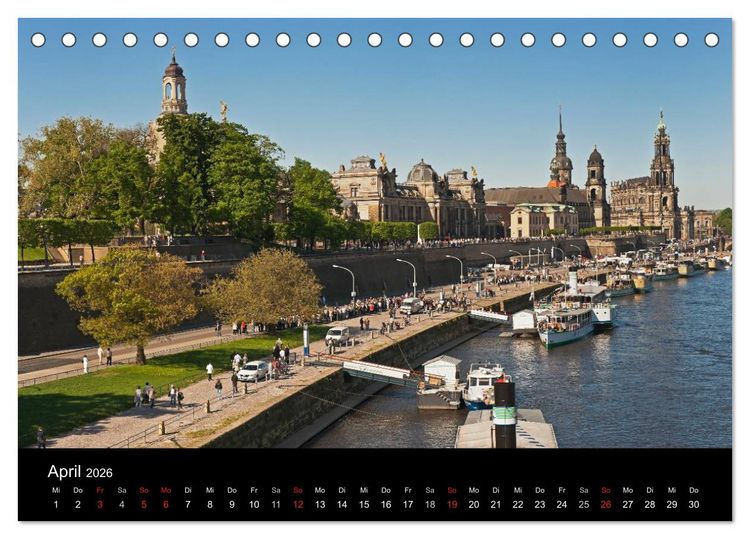 Produktbild: Dresden, das Florenz an der Elbe (Tischkalender 2026 DIN A5 quer), CALVENDO Monatskalender