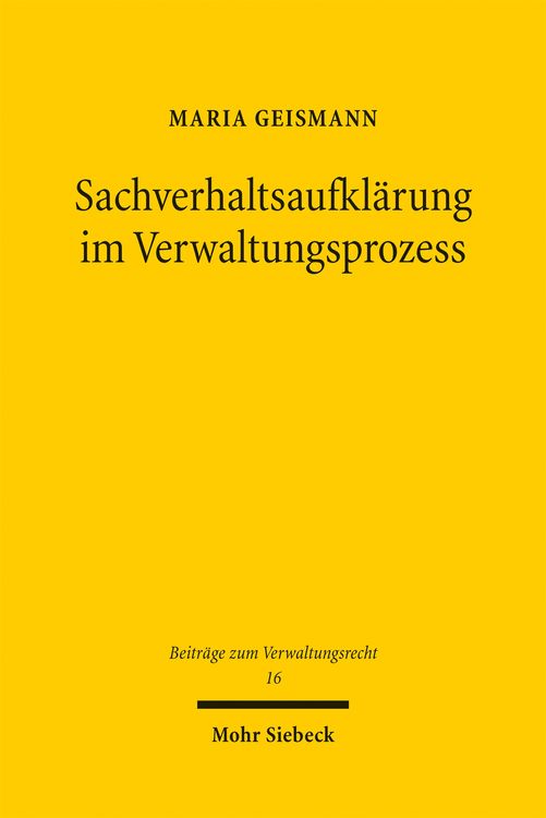 Produktbild: Geismann, M: Sachverhaltsaufkl&auml;rung im Verwaltungsprozess