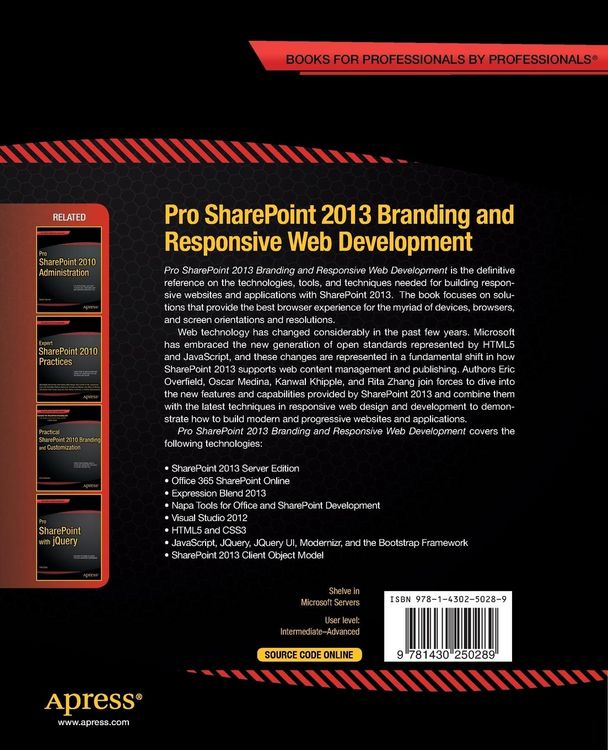 Produktbild: Pro SharePoint 2013 Branding and Responsive Web Development