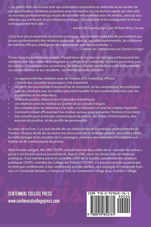 Produktbild: Relations proactives avec les m&eacute;dias