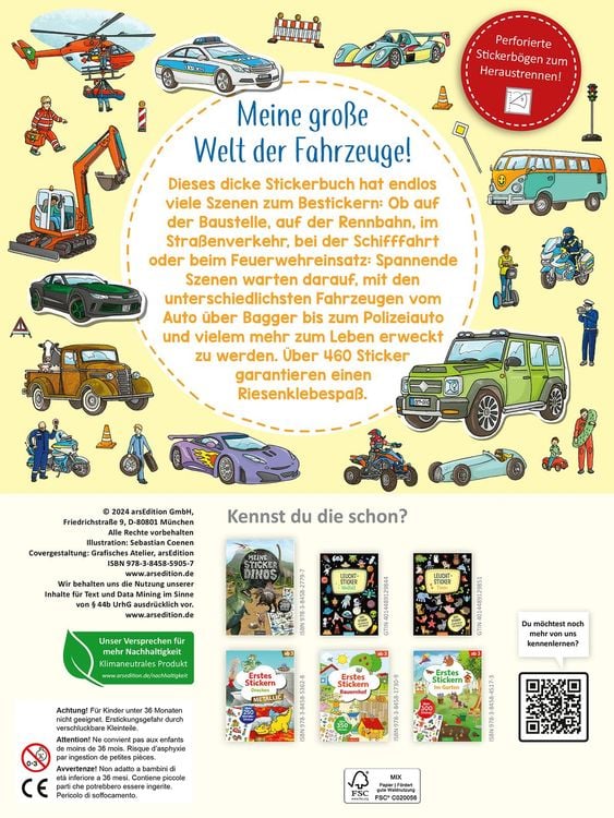 Produktbild: Das superdicke Stickerheft – Fahrzeuge