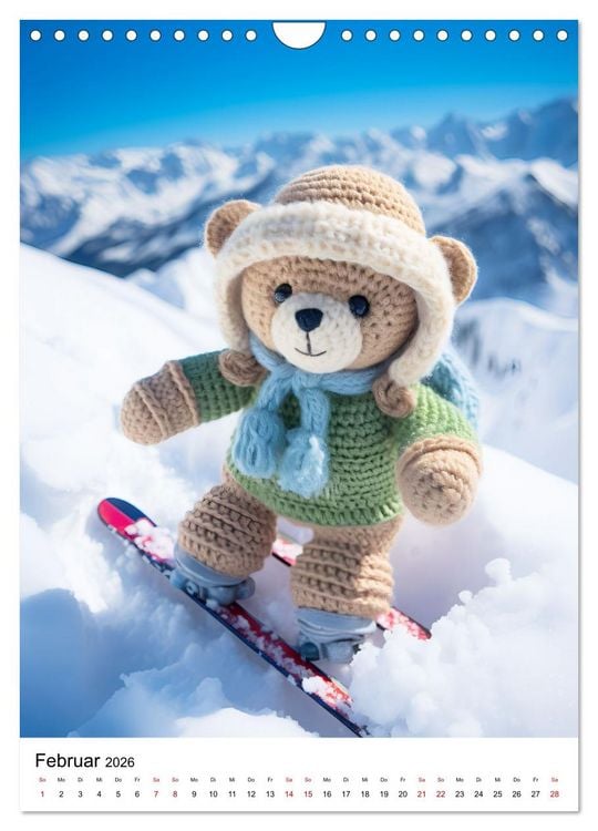 Produktbild: Teddy Abenteur - Ein Jahr mit geh&auml;kelten Freunden (Wandkalender 2026 DIN A4 hoch), CALVENDO Monatskalender