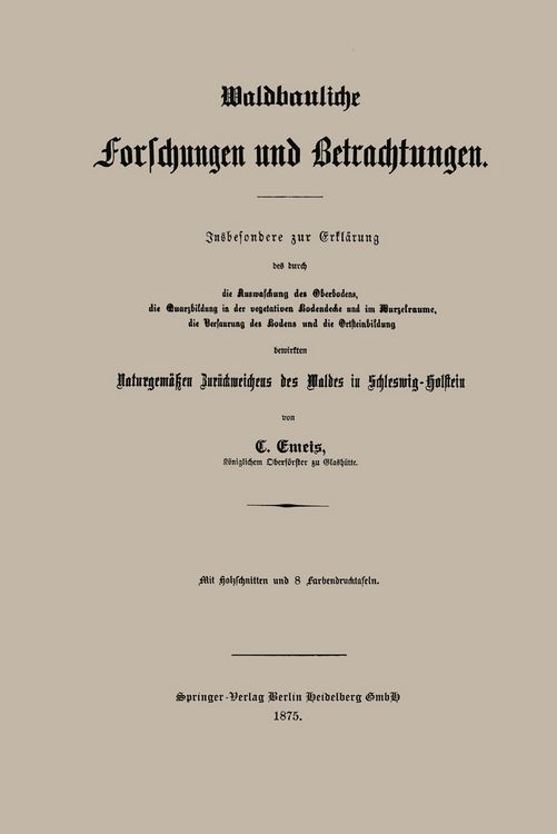 Produktbild: Waldbauliche Forschungen und Betrachtungen
