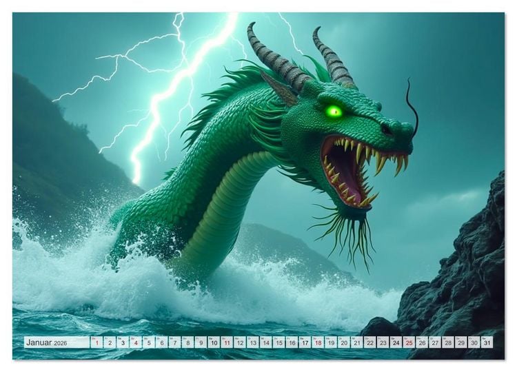 Produktbild: Chinesische Mythologie - G&ouml;tter, Helden und Monster (Wandkalender 2026 DIN A3 quer), CALVENDO Monatskalender