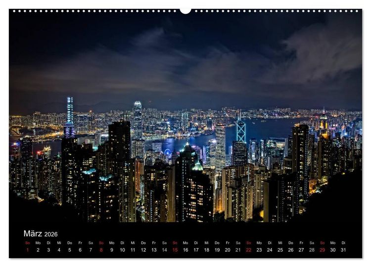 Produktbild: N&auml;chtliche St&auml;dte (hochwertiger Premium Wandkalender 2026 DIN A2 quer), Kunstdruck in Hochglanz