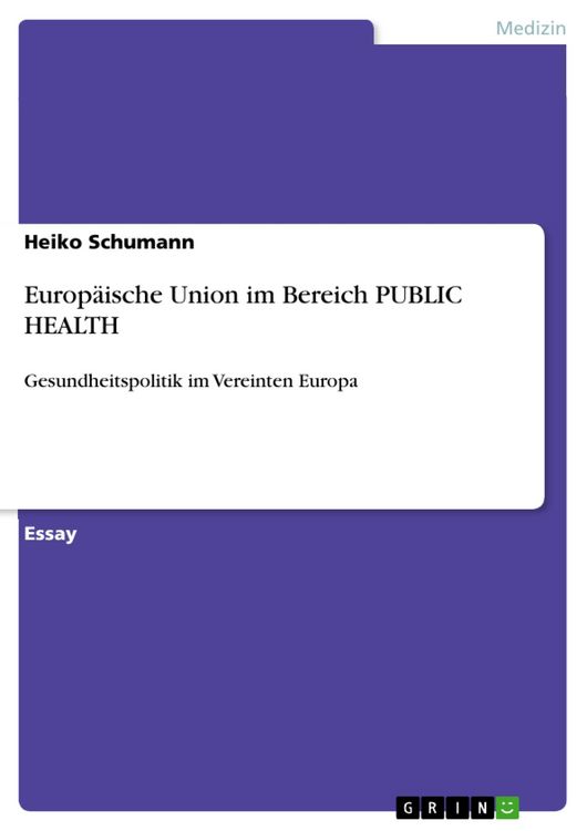 Produktbild: Europ&auml;ische Union im Bereich PUBLIC HEALTH