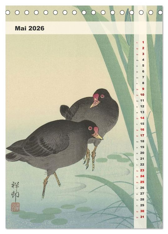 Produktbild: Ohara Koson - Gefiederte Sch&ouml;nheiten (Tischkalender 2026 DIN A5 hoch), CALVENDO Monatskalender