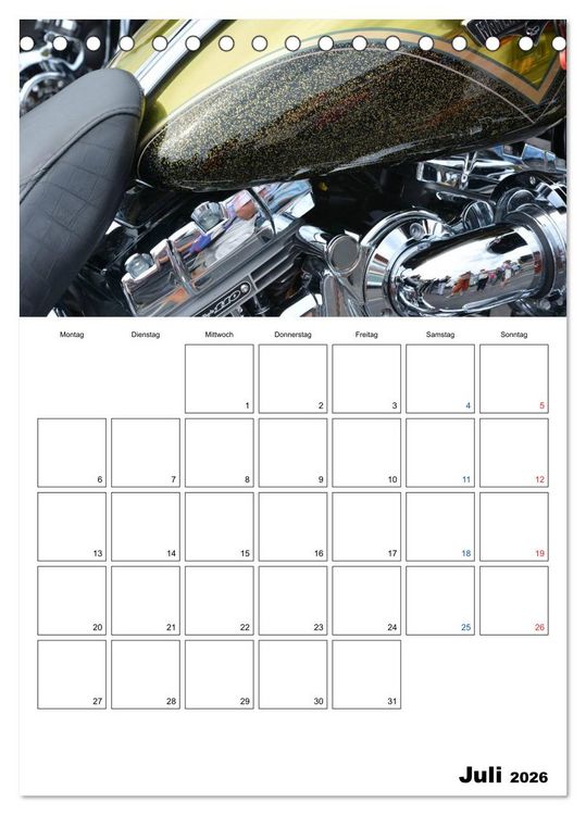 Produktbild: Harley Davidson Familienplaner (Tischkalender 2026 DIN A5 hoch), CALVENDO Monatskalender