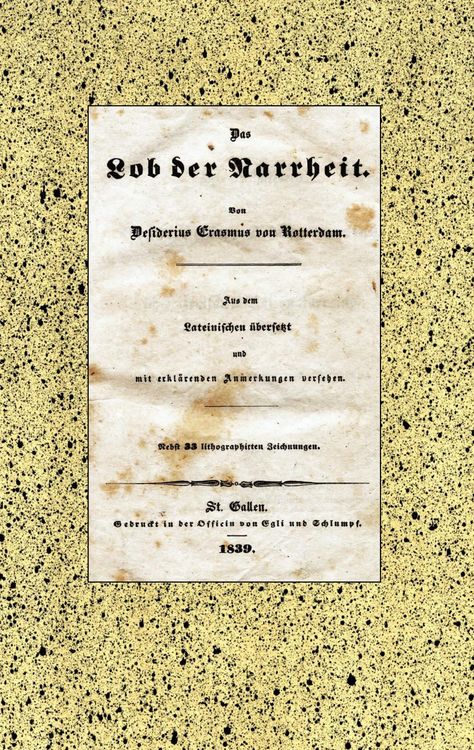 Produktbild: Das Lob der Narrheit. Reprint der Ausgabe von 1839 (BoD)