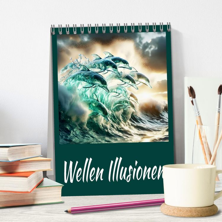 Produktbild: Wellen Illusionen (Tischkalender 2026 DIN A5 hoch), CALVENDO Monatskalender