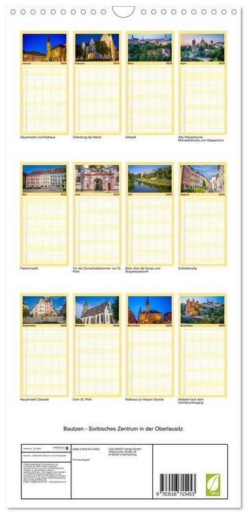 Produktbild: Familienplaner 2026 - Bautzen - Sorbisches Zentrum in der Oberlausitz mit 5 Spalten (Wandkalender, 21 x 45 cm) CALVENDO