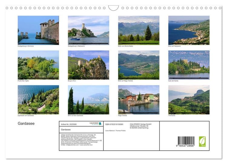 Produktbild: Gardasee (Wandkalender 2026 DIN A3 quer), CALVENDO Monatskalender