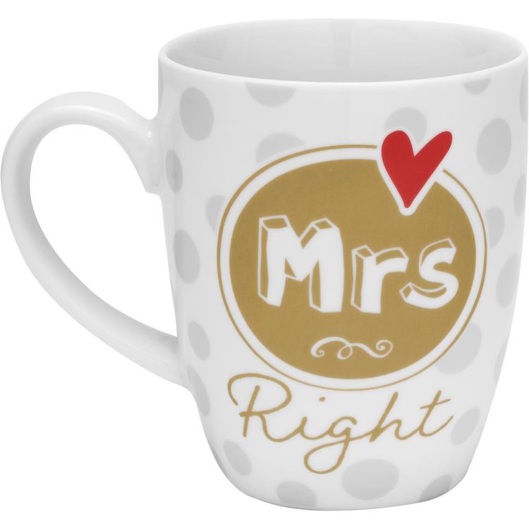 Produktbild: GRUSS & CO Tassen-Set Motiv Mr Right - Mrs Right"