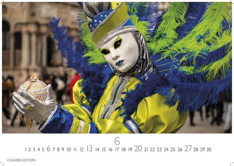Produktbild: Venedig Karneval Kalender 2027 &ndash; Wandkalender | Fotokalender Italien 24x35 cm -. mit Karneval-Fotos, fantasievollen Masken und Kost&uuml;men