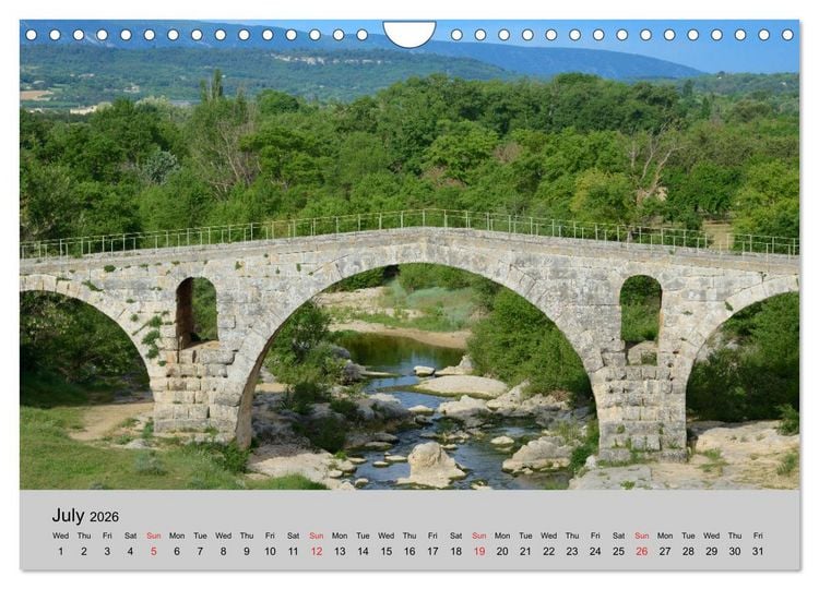 Produktbild: Historic Bridges of Provence (Wall Calendar 2026 DIN A4 landscape), CALVENDO 12 Month Wall Calendar