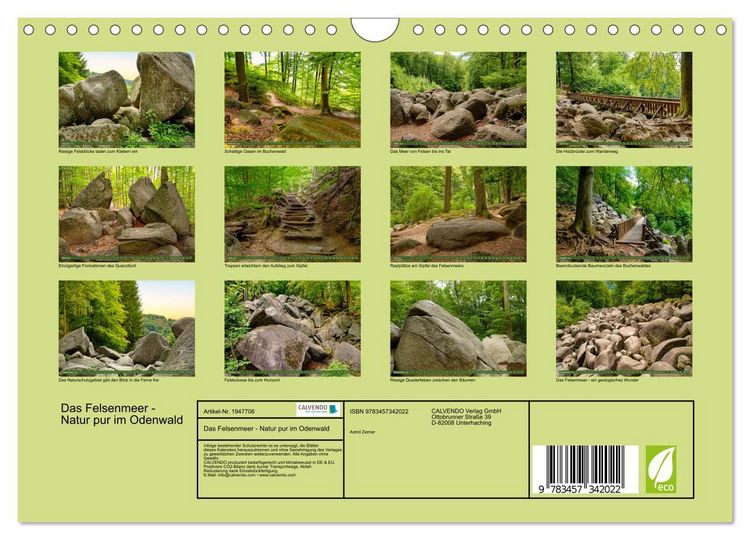 Produktbild: Das Felsenmeer - Natur pur im Odenwald (Wandkalender 2026 DIN A4 quer), CALVENDO Monatskalender