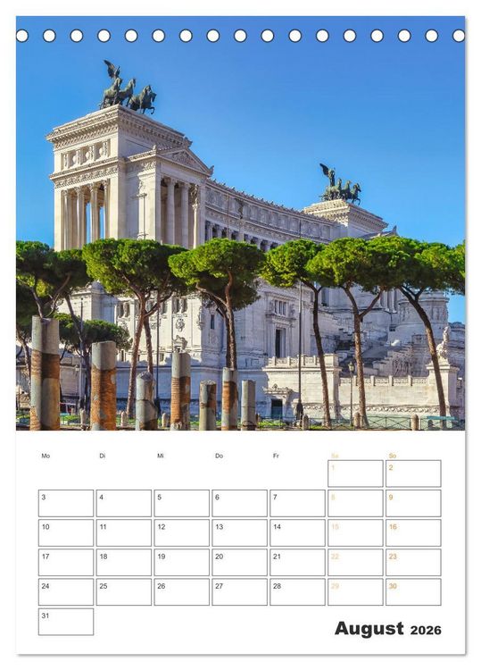 Produktbild: Rom - Kunst, Kultur und Geschichte (Tischkalender 2026 DIN A5 hoch), CALVENDO Monatskalender