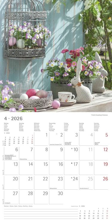 Produktbild: Gartendekor 2026 - Broschürenkalender 30x30 cm (30x60 geöffnet) - Kalender mit Platz für Notizen - Garten - Bildkalender - Gartenkalender