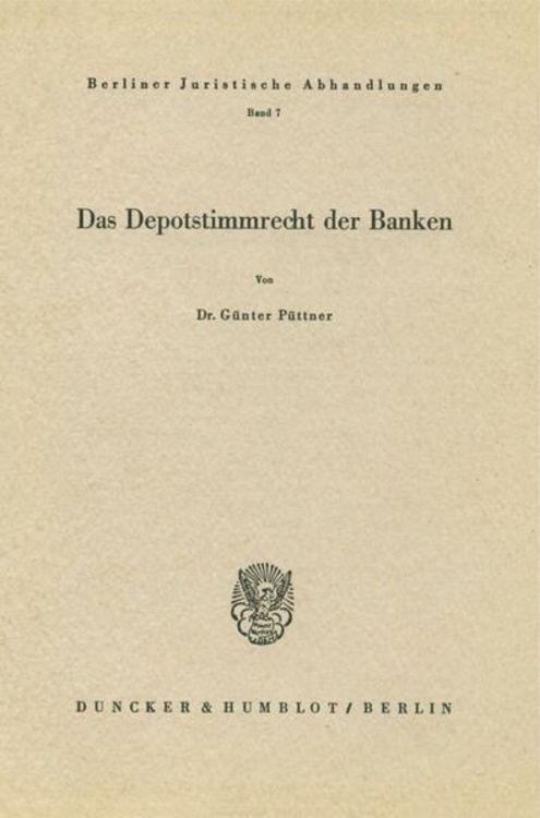 Produktbild: Das Depotstimmrecht der Banken.