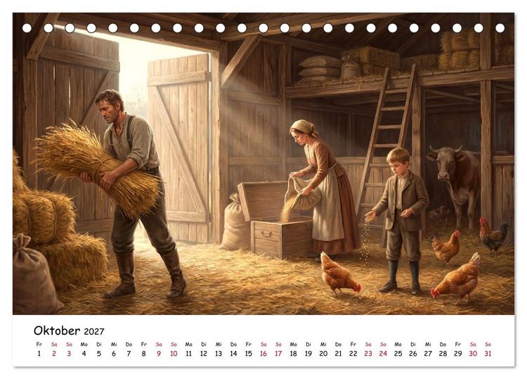 Produktbild: Zwischen Feld und Hof - Landleben vor &uuml;ber hundert Jahren (Tischkalender 2027 DIN A5 quer), CALVENDO Monatskalender