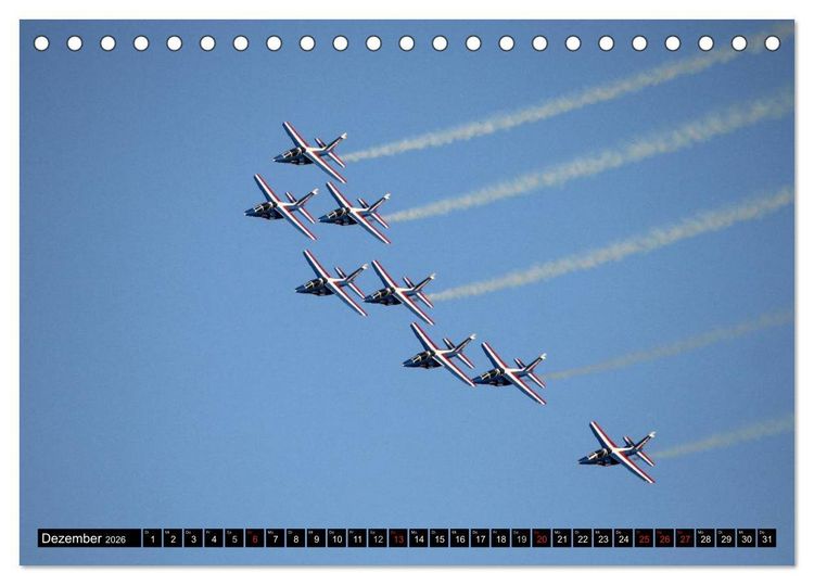 Produktbild: Augenblicke in der Luft: Patrouille de France (Tischkalender 2026 DIN A5 quer), CALVENDO Monatskalender