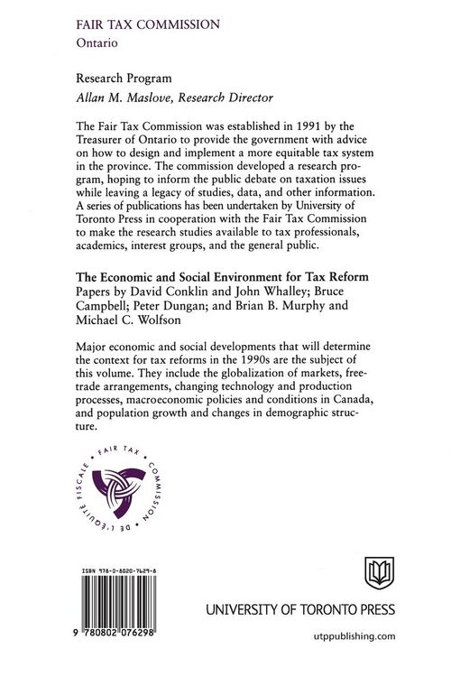 Produktbild: The Economic and Social Environment for Tax Reform
